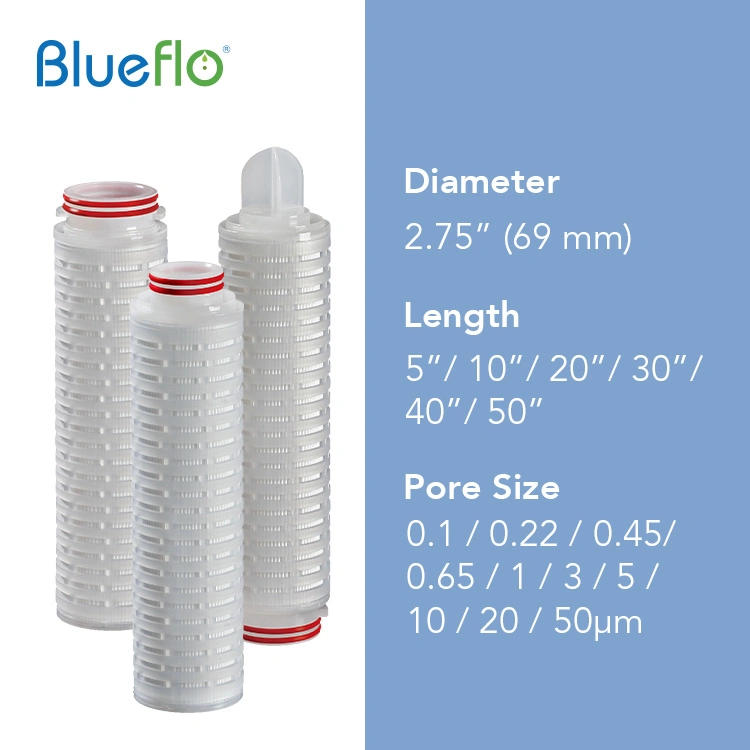 Darlly Hydrophobic PTFE Membrane 0.1 Micron Pleated Filter Element for Compressed Air