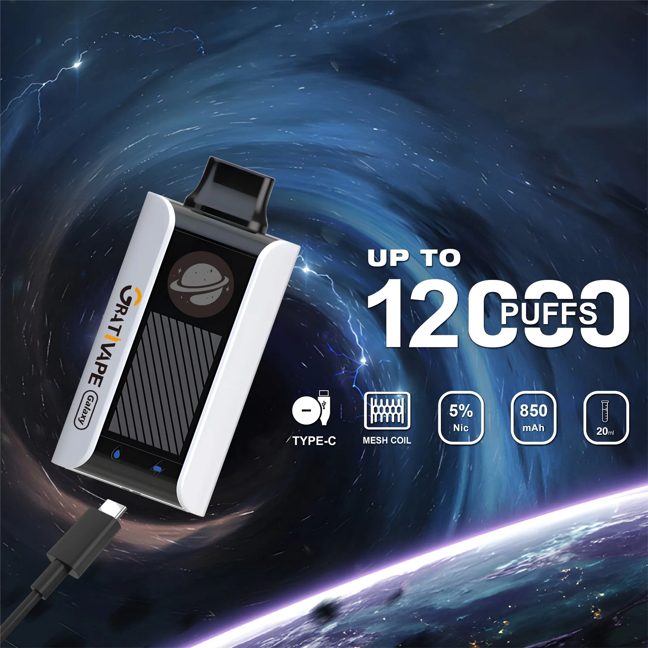 Галактика Grativape 12000 Puffs дешевые Vape перья Vape Электронные сигареты паров