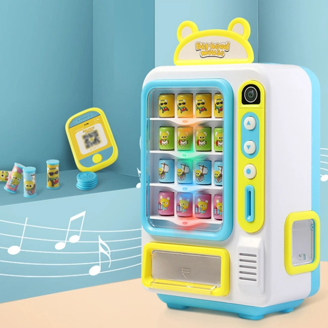 Children Mobile Payment Large Screen Selling Machine Intellectual Toy Pink and Blue Emulational Vending Machine Toys for Kids