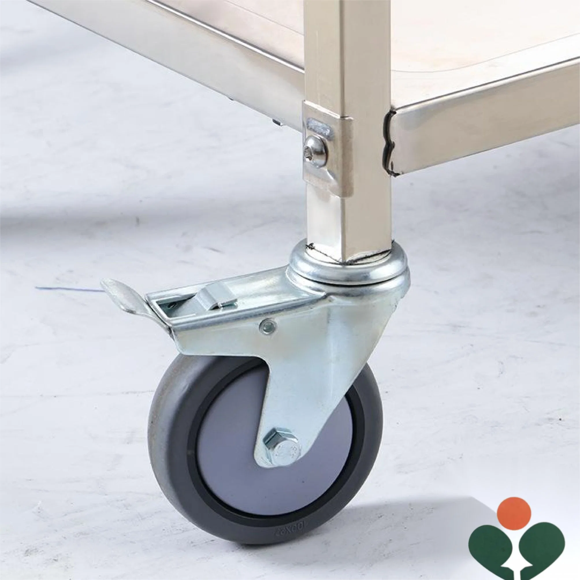 Stainless Steel Two-Layer Trolley Medical Cart Emergency Trolley Hospital Furniture