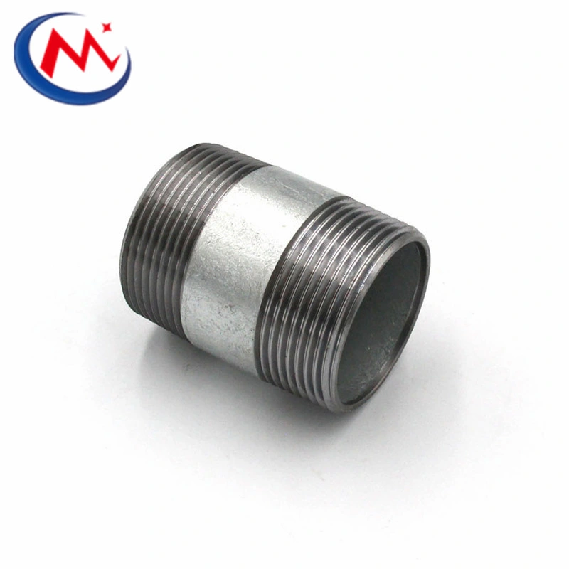 Factory Price Carbon Steel Galvanized Customsize Thread NPT Bsp 1/8-4" Size Double Nipple for Water Oil