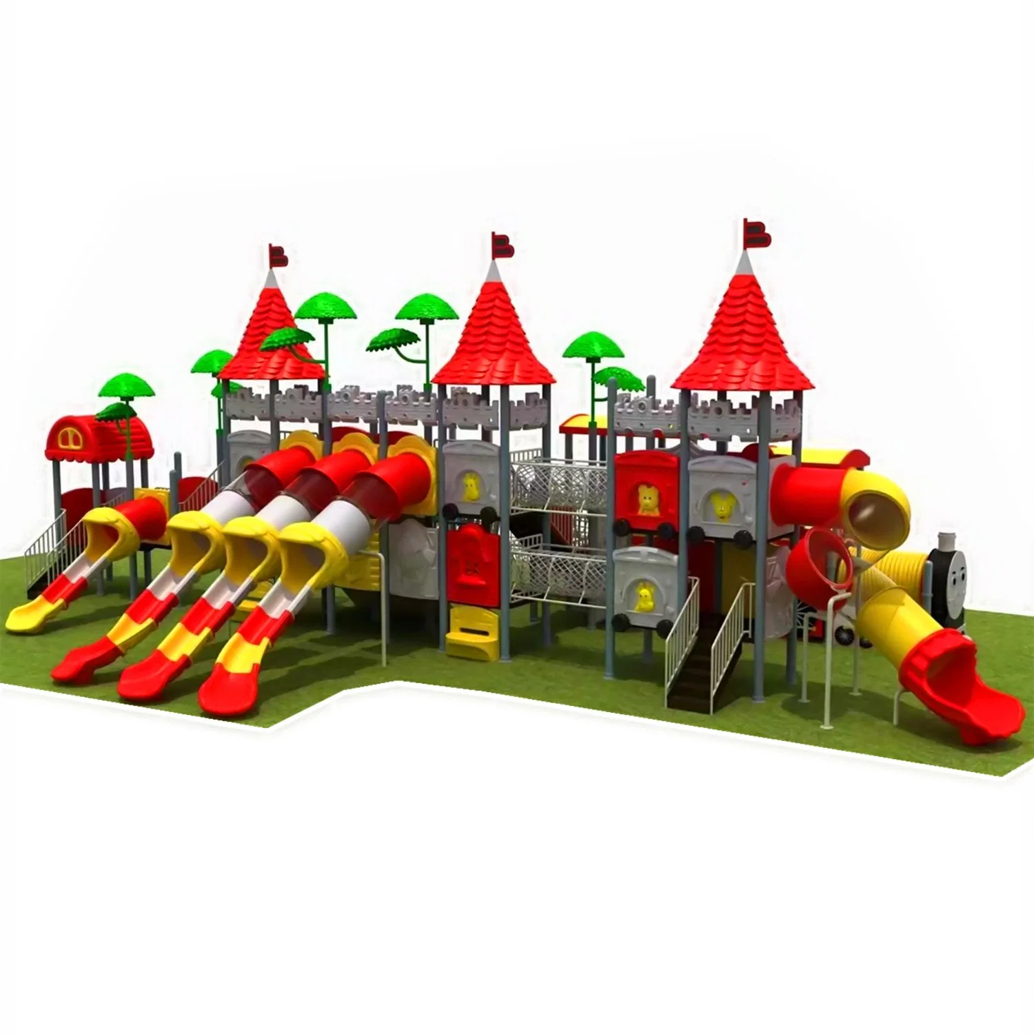 School Outdoor Children's Amusement Park Plastic Slide Playground Equipment Set