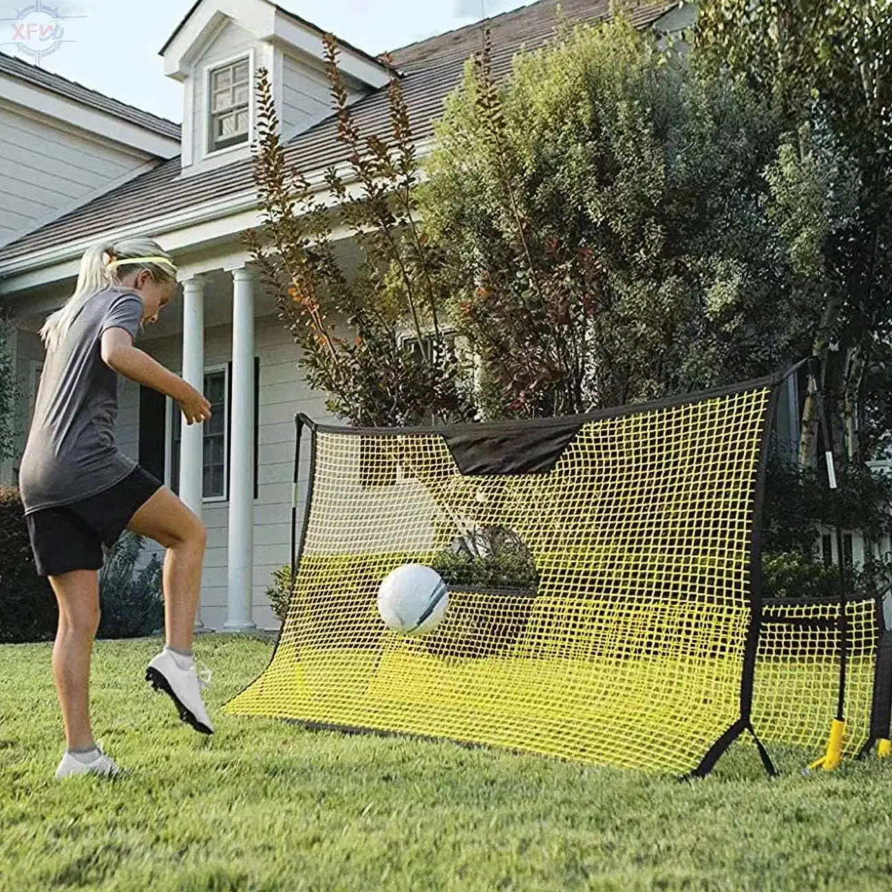 High and Low Double-sided PE Knotless Netting Fußball-Fußballtraining Ziele Ausrüstung