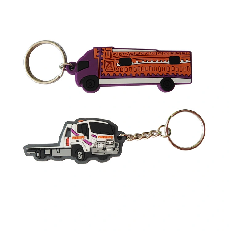 Custom Bus Car Keychain PVC Keyring for Promotion Gifts