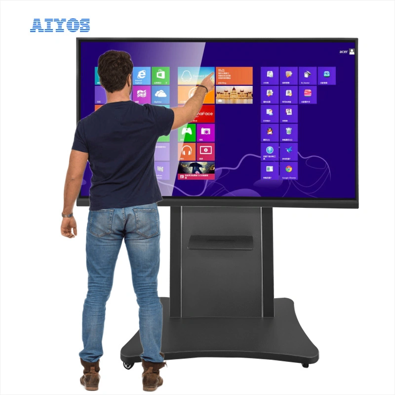 Indoor Conference Android and Window Dual OS LCD Advertising Display Monitor 75inch Wall Mounted Digital Signage