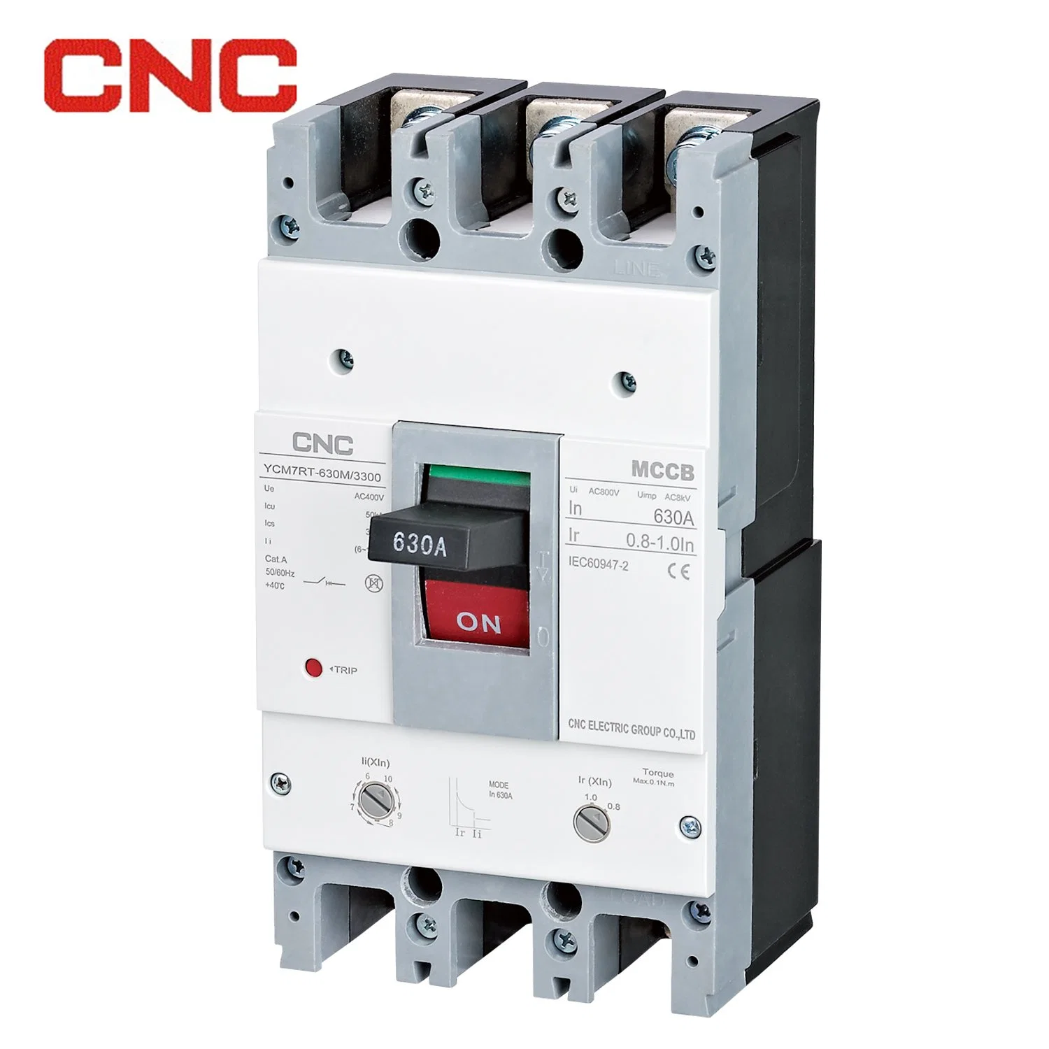 CNC Ycm7 3p 4p MCCB Thermal Magnetic Adjustable Circuit Breaker MCCB IEC60947-2 Approved for Power Distribution Motor Protection Moulded Case Circuit Breaker