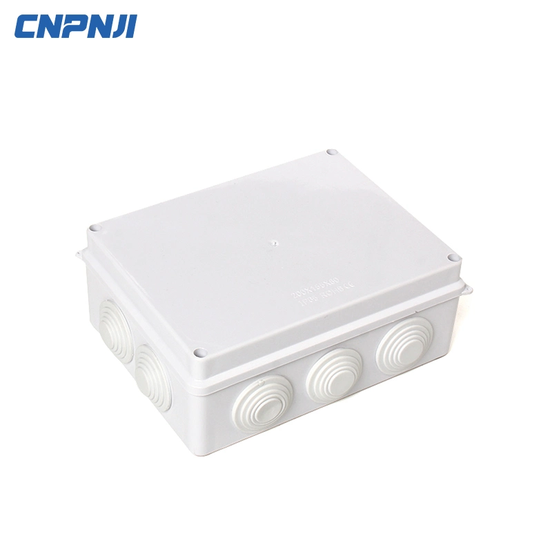 Cnpnji 150*110*70mm Waterproof Electrical Wire Light Gray Reserved Hole Plastic Junction Box