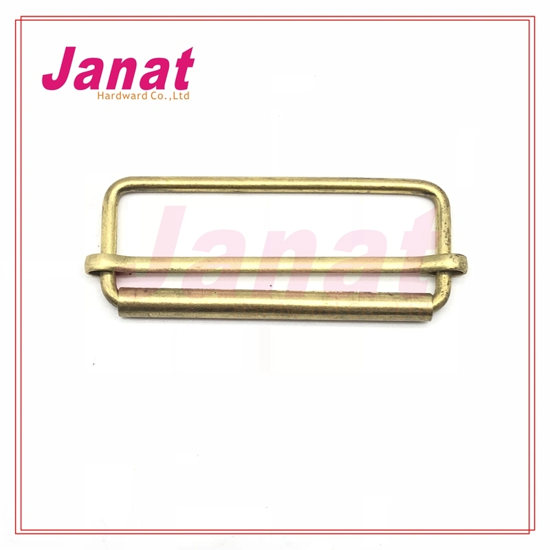 Square Sharp Brass Material Metal Buckle with Roller for Suspender Belt Used