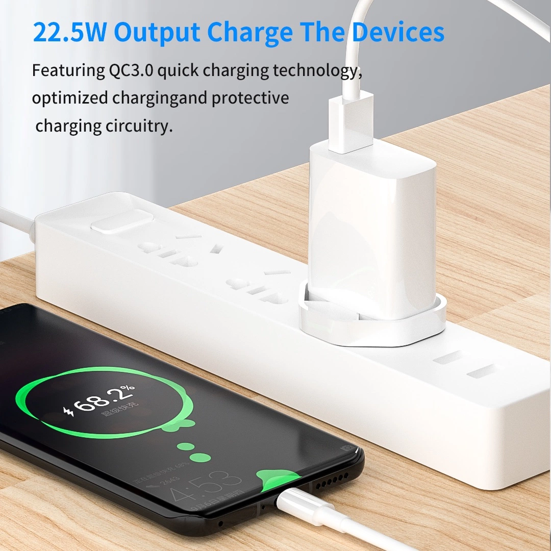 22.5W Super Quick Charger Wide Compatibility Phone Fast Charger UK Safe USB Wall Charger for iPhone Samsung Huawei