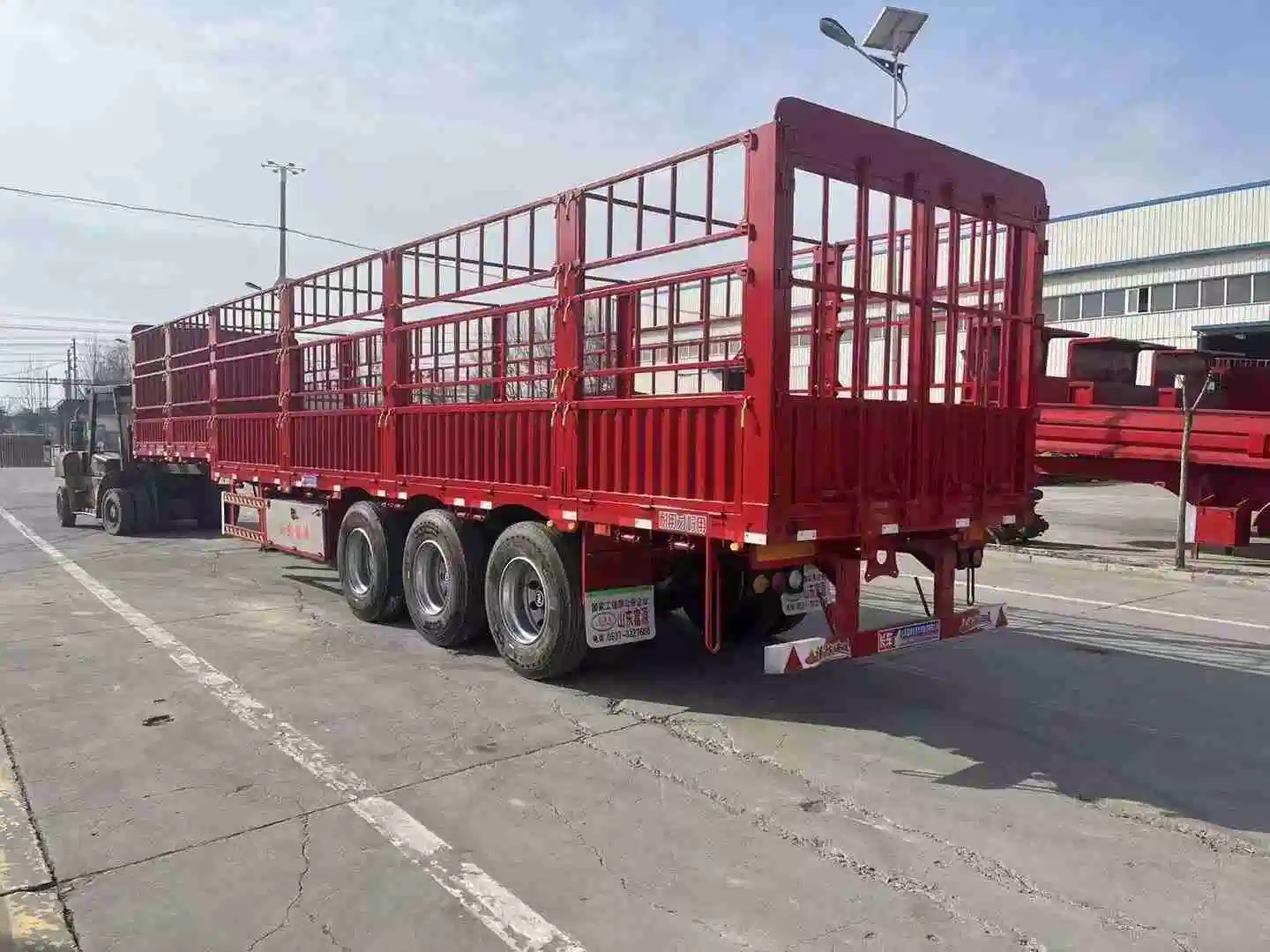 Lateral Wall Fence Semi Trailer sidewall lateral Trailing cargo Transport 3 Semi-reboque de vedação do eixo para venda