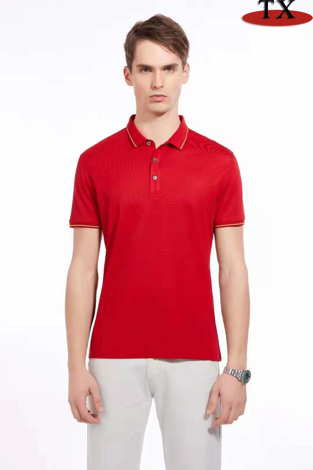 Wholesale/Supplier Factory Price Fashion Clothes Ployester Cotton Material Polo Shirt