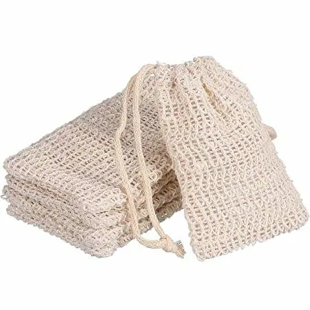 Natural Eco-Friendly Organic Sisal Soap Bag Foaming Pouch Scrubber Drying The Soap Bars Shower Mesh Soap Saver Bag Net