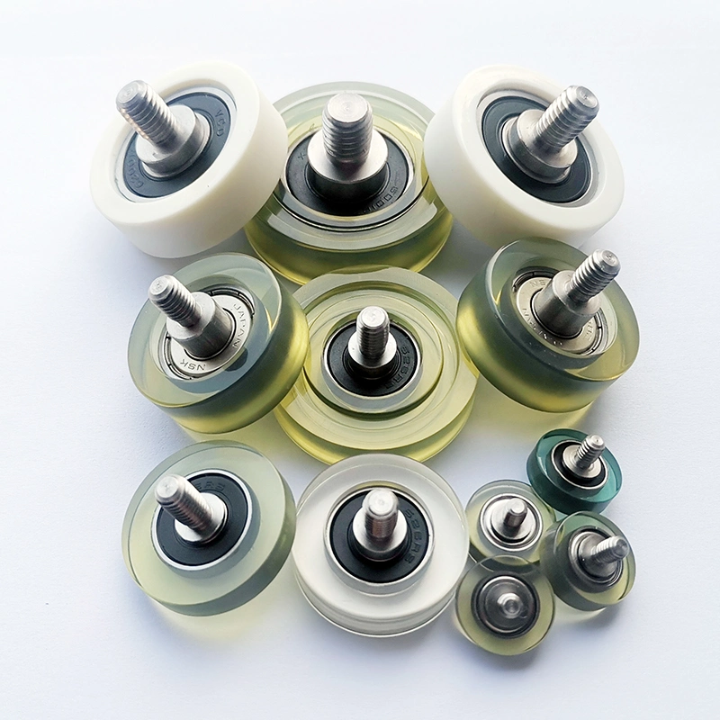 Silicon Rubber / Urethane Molded Bearings - Flat, with Threaded Shaft (UMBH6-20 UMBT6-20)