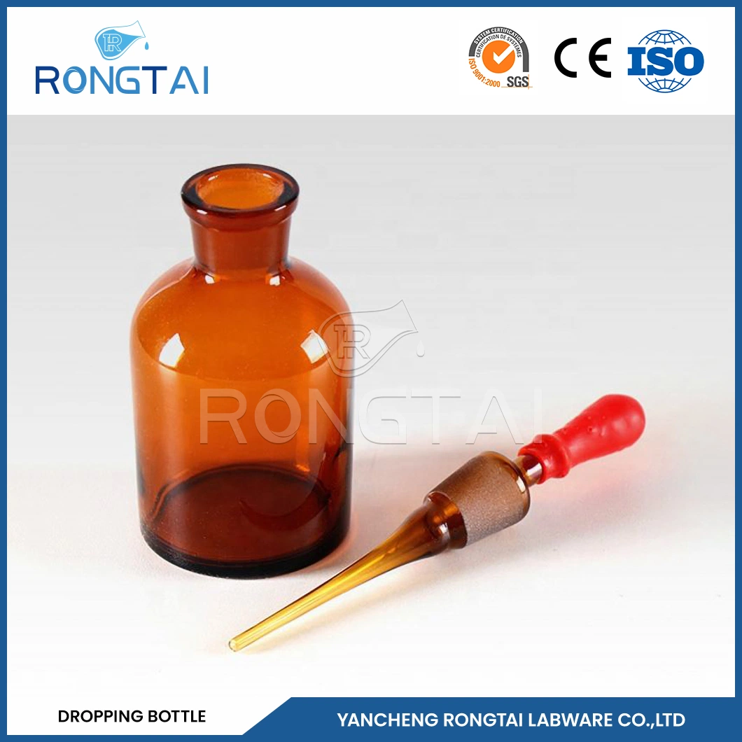 Rongtai Luxury Square Dropper Bottle Wholesale/Supplierr Black Dropper Bottle 100ml China Square Clear Glass Dropper Bottle