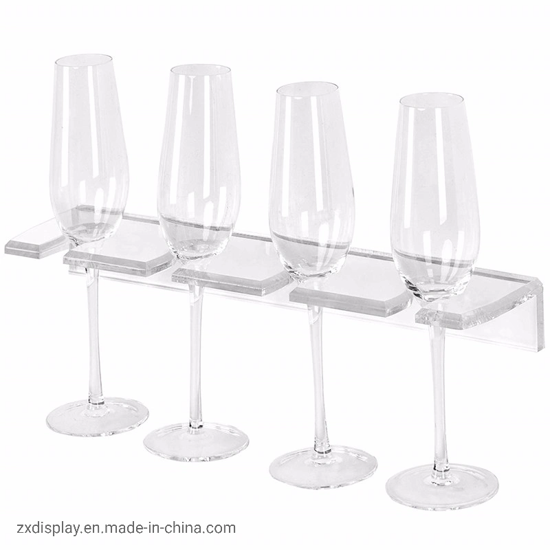 Transparent Acrylic Wall Mount Wineglass Holder Shelf