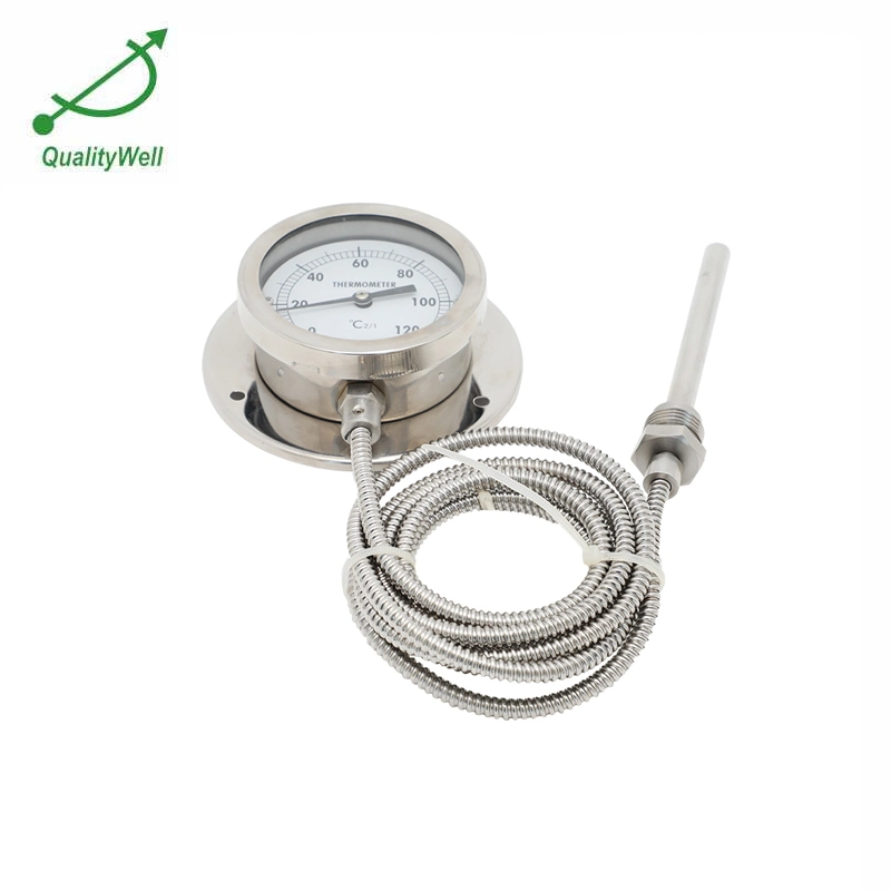 2.5" Bottom Connection Pressure Type Thermometer with Bcak Flange