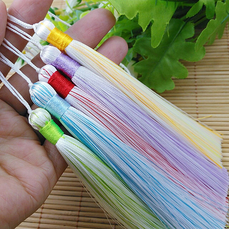 Wholesale/Supplier Handmade Mixed Color Ice Silk Hanging Tassels Bookmarks Clothing Accessories Tassel Fringe DIY Jewelry Accessories