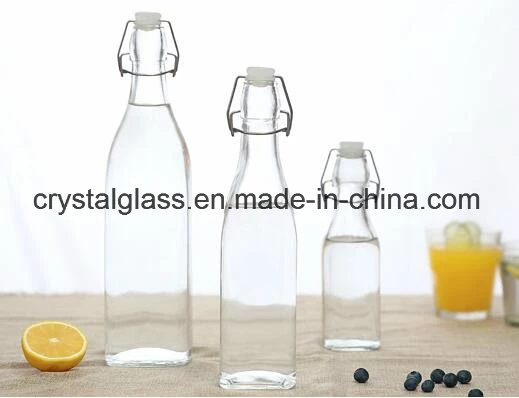 Glass Mineral Sodas Water Bottle 330ml 500ml with Lid