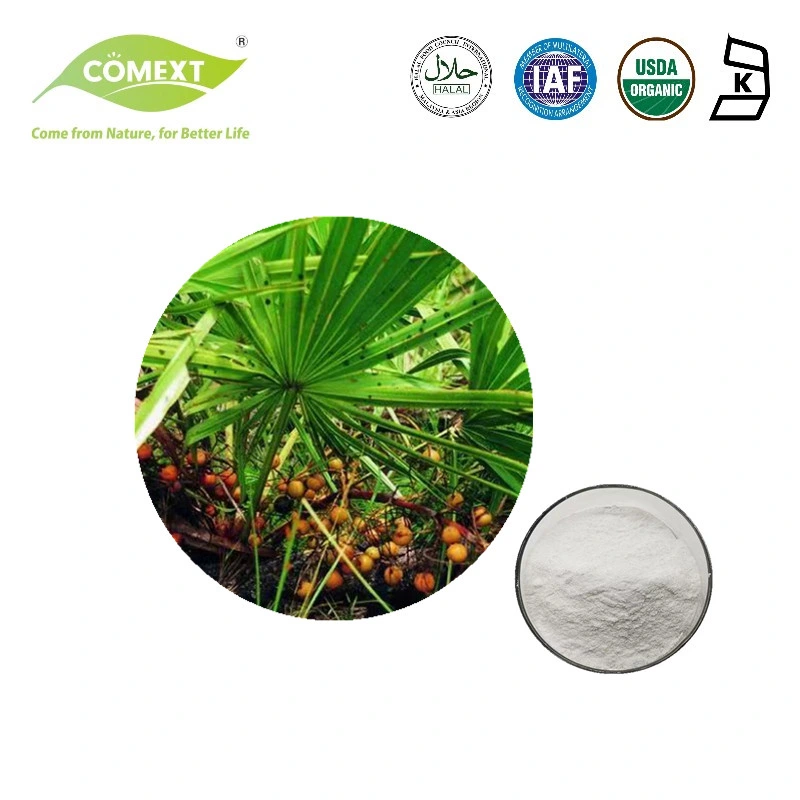 Comext High quality/High cost performance  Pure Serenoa Repens 20: 1 Fatty Acid Saw Palmetto Extract Powder