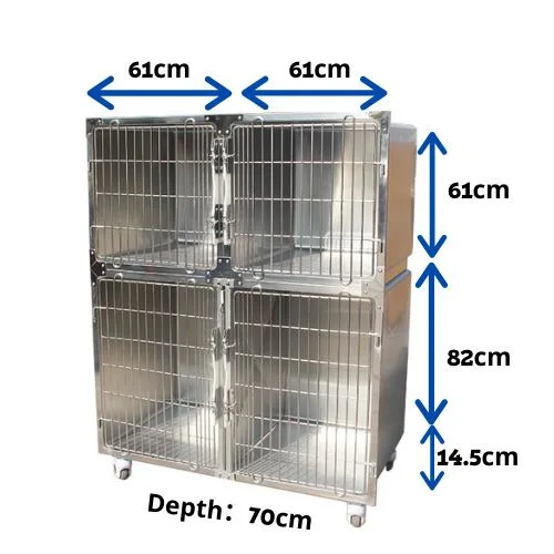 Meilleure vente de grande cage en acier inoxydable pour animaux de compagnie, cage vétérinaire professionnelle, cage intérieure pour chien et chat à vendre au meilleur prix.