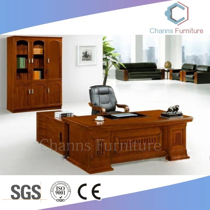 L Shape Office Table Paper Veneer Manager Desk Hotel Furniture (CAS-VA36)