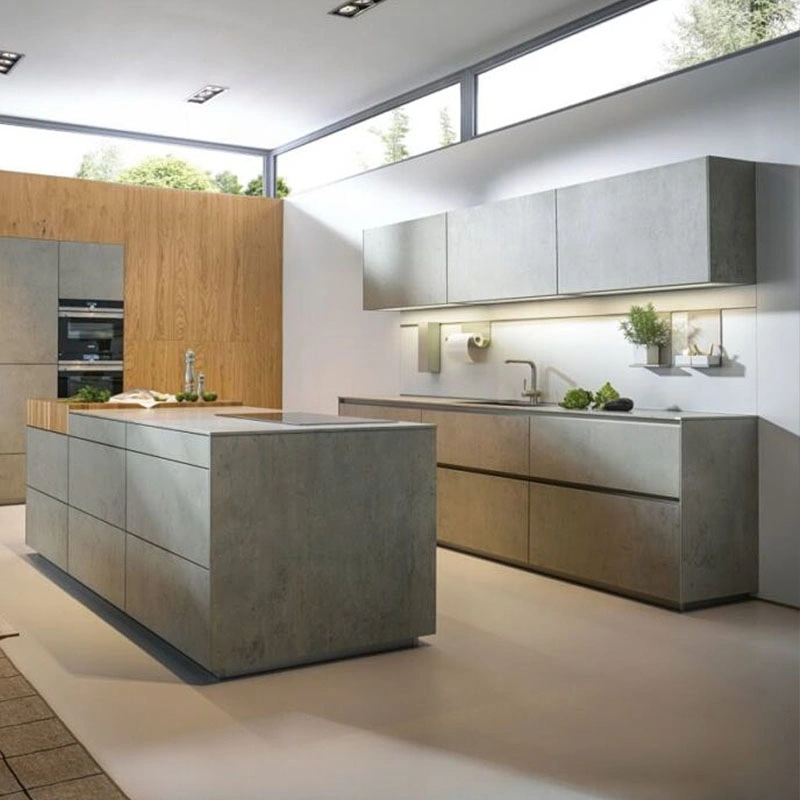 Negro Melamina Modern Picture Australia Estándar de lujo barato Diseño de China Armarios Cocina modular