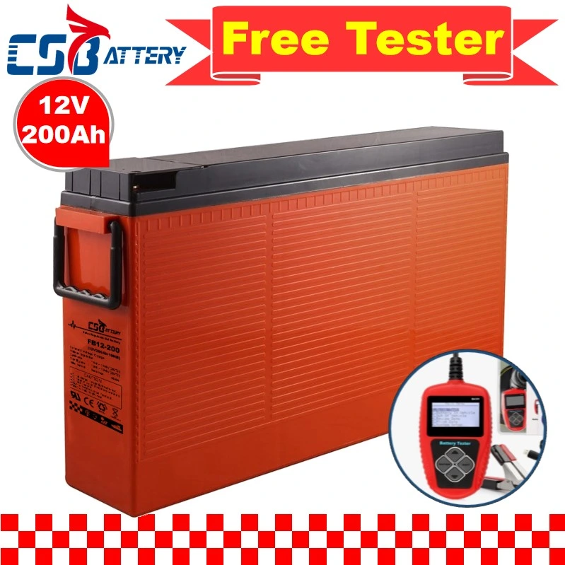 Csbattery 12V200ah Slim Rechargeable AGM Bateria for Electric-Forklift-Truck/Engine/Telecom-Control-Equipments/Vs: Northstar/Shoto