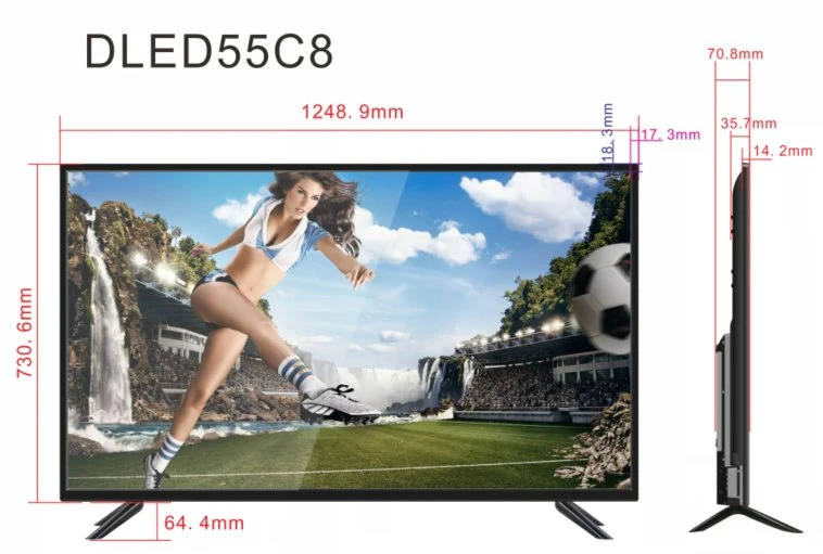 Factory Venta caliente Televisión 32 39 43 50 55 60 pulgadas TV HD LCD TV Smart TV LED 55 pulgadas Android con armazón de metal