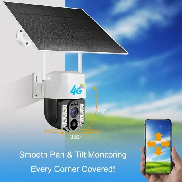 2MP 4G Solar WiFi IP Camera Smart IP Camera Wireless Security PTZ Camera Built-in 18650 Battery PIR Motion Surveillance Tuya Outdoor Smart Home Security Camera