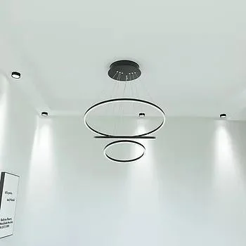 Circle Ring Acrylic Luxury Gold Simple Living Room Hotel LED Chandeliers Ceiling Pendant Light