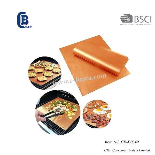 Copper Food Grade High Temperature PTFE Fiberglass Grill Liner Oven Mat