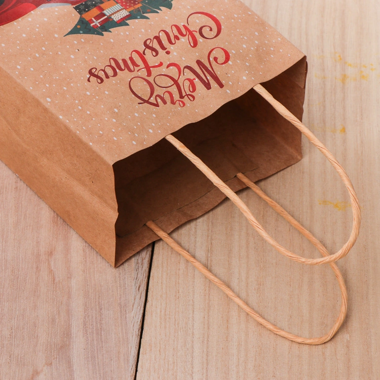 Hot Stamping Customized Kraft Paper Printing Packaging Bag with Recycled and Environmental Materials