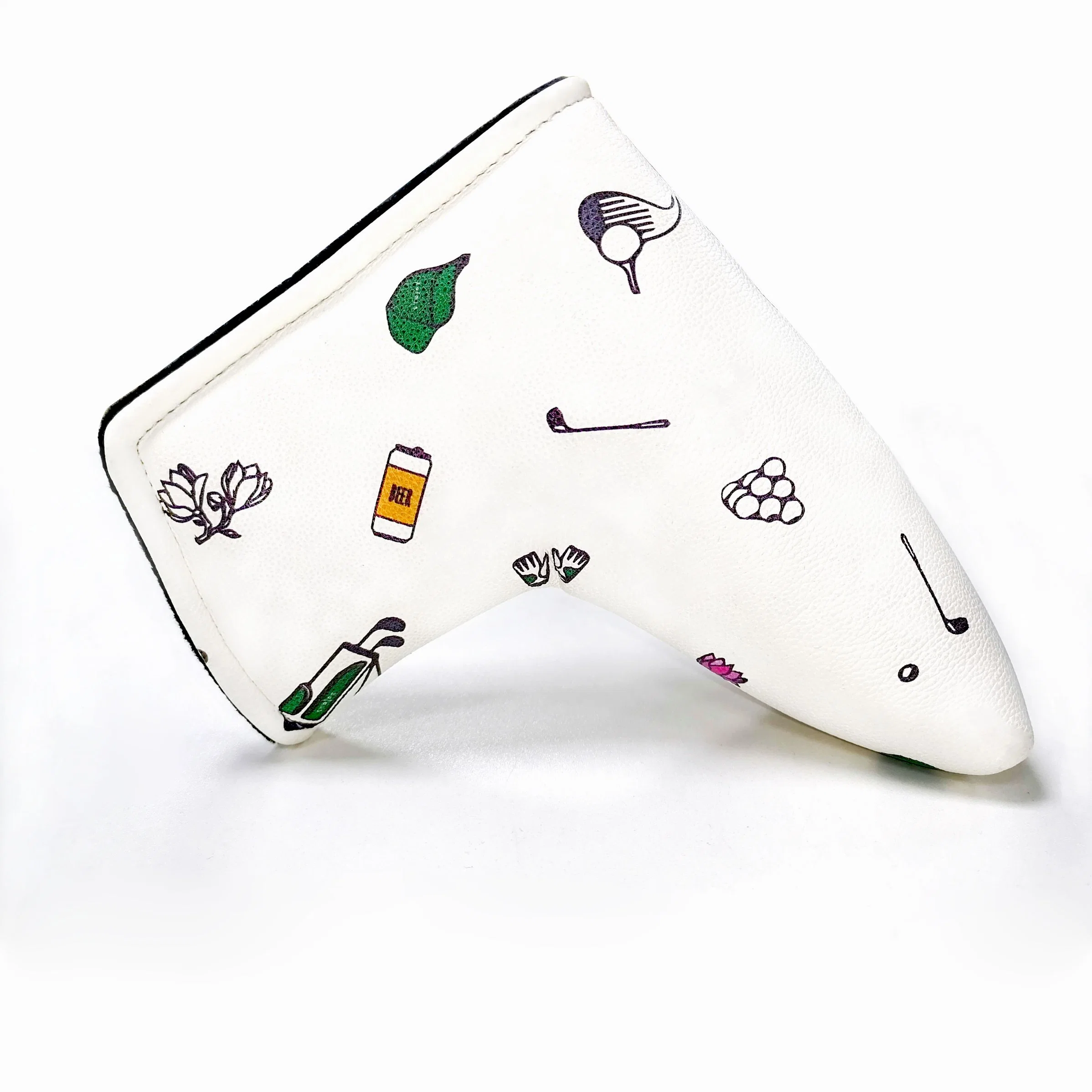 Vente en gros Accessoires pour têtes de club de golf couleur blanche cuir pu Putter de golf