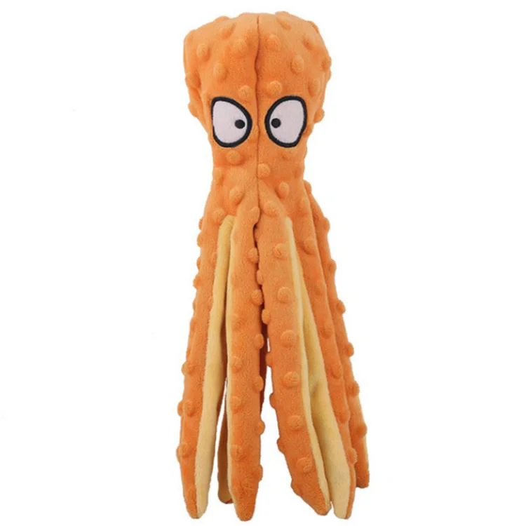 Best Seller Octopus Stuffed Crinkle Noisy Luxury Cleaning Tooth Brush Durable Bite Plush Pet Dog Chew Plush Sound Toy