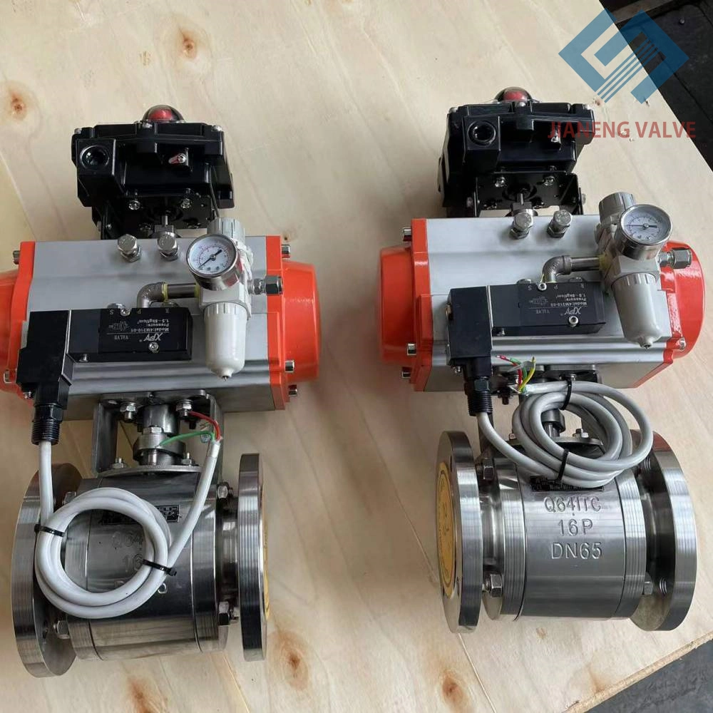 Medium Temperature Pneumatic Actuator Control Floating Ball Valve with Solenoid Valve DN100