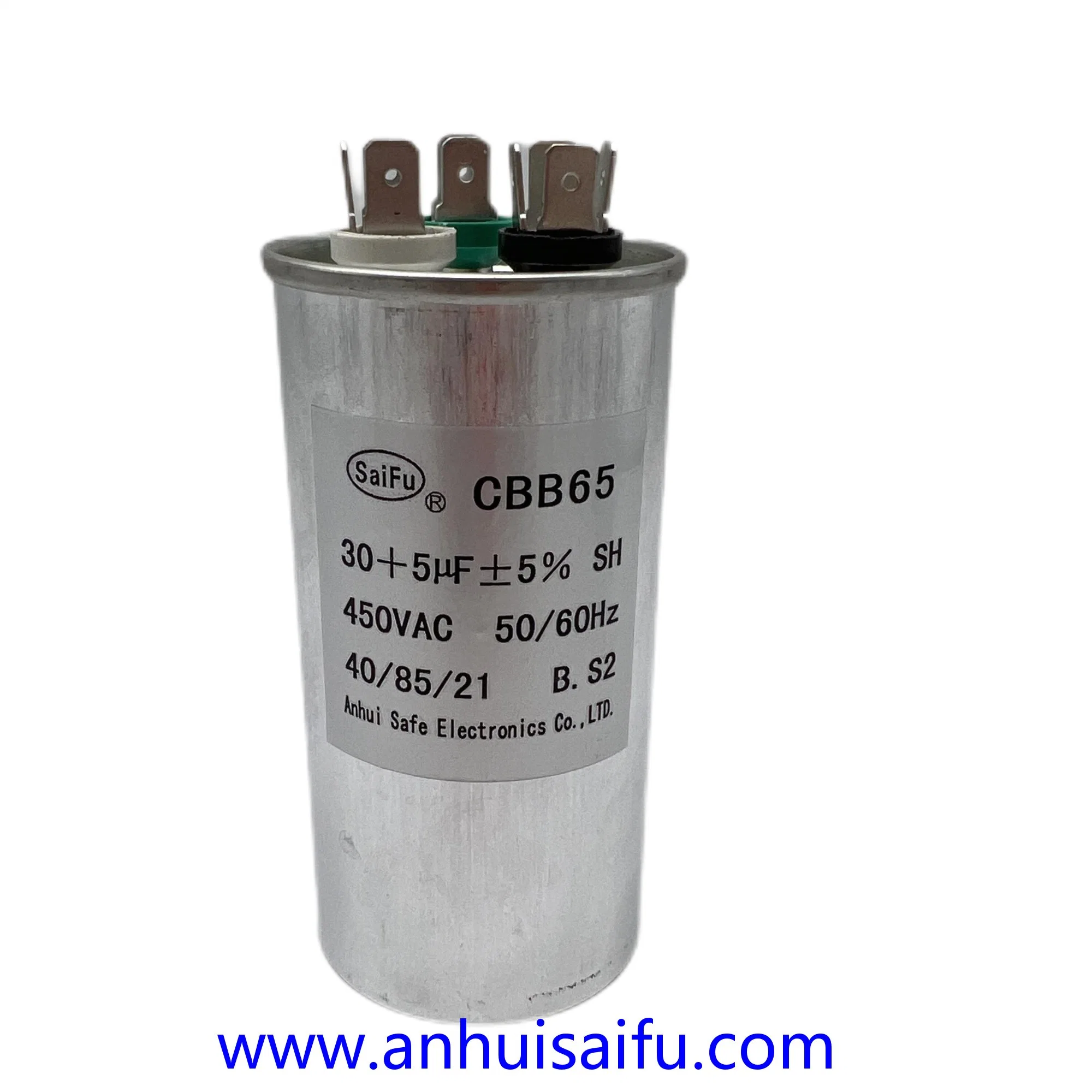 30+5UF 30/5 MFD ± 6% 370 فولت/440V Cbb65 دائري مزدوج التشغيل ابدأ تشغيل Capacitor لتشغيل محرك التيار المتردد أو بدء تشغيل المروحة أو المكثف مستقيم