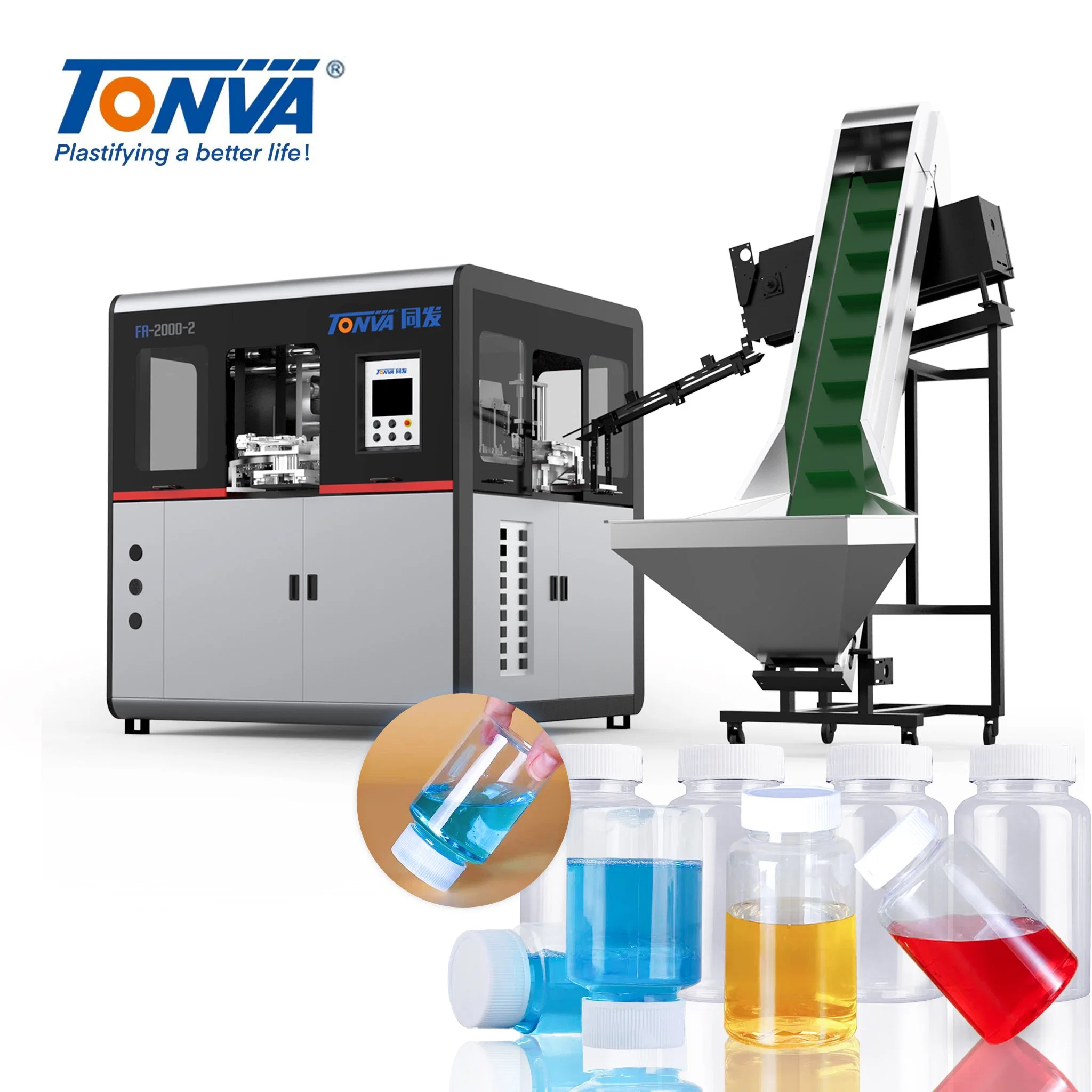 Tonva Automatic PET Medicine Bottle Blow Molding Machine with Производственная линия