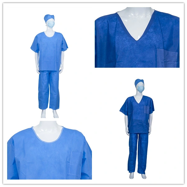 Uso médico Pijama Kits con camisa y pantalón de Hospital/usos médicos desechables, Kits de pijamas