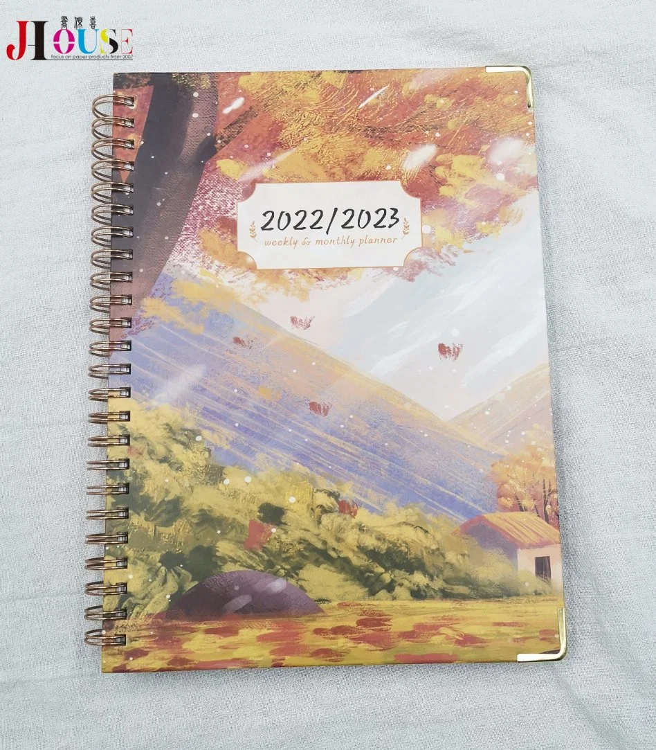 Hard Back A5 Planner 2022 2023 Planificadores de impresión personalizados Portátil