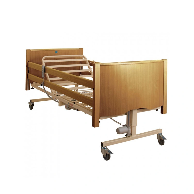 China Hospital Medical Furniture Factory Madera plegable Manual cama de enfermería Con WC