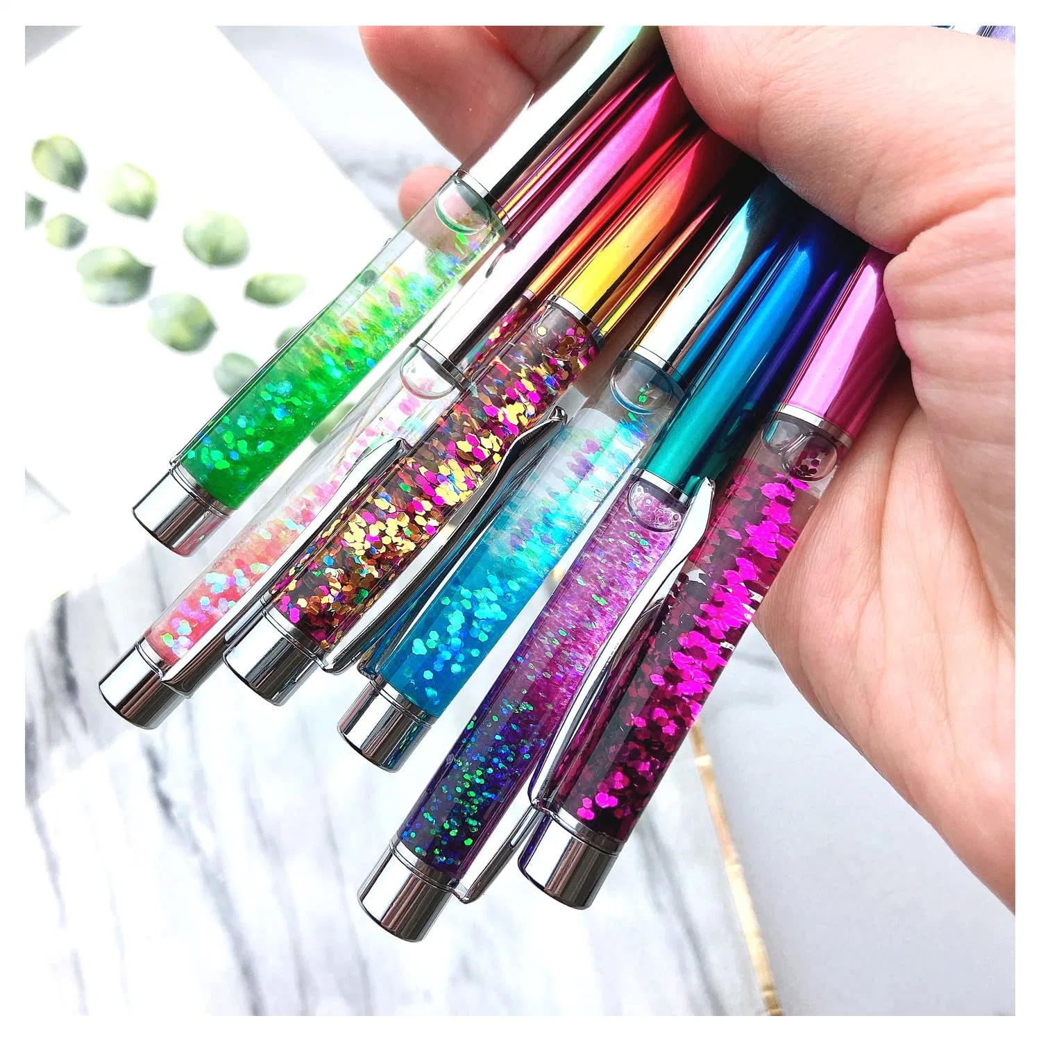 Metal Ballpoint Pens Metal Ball Pens Floating Glitter Dynamic Liquid Sand Pen for Office Supplies