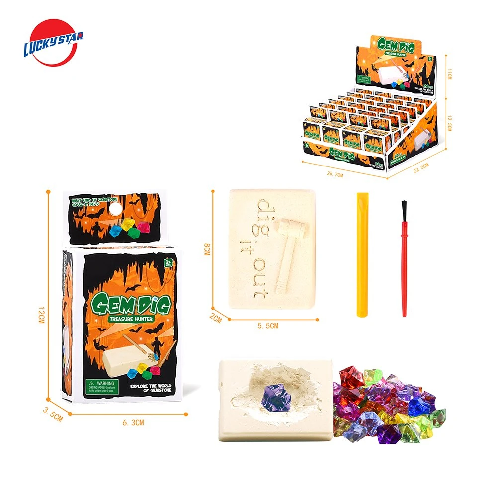 Kids Gemstone Dig Kit Educational Science Toy Gem Crystal Shell مجموعة الحفر الأحفوري