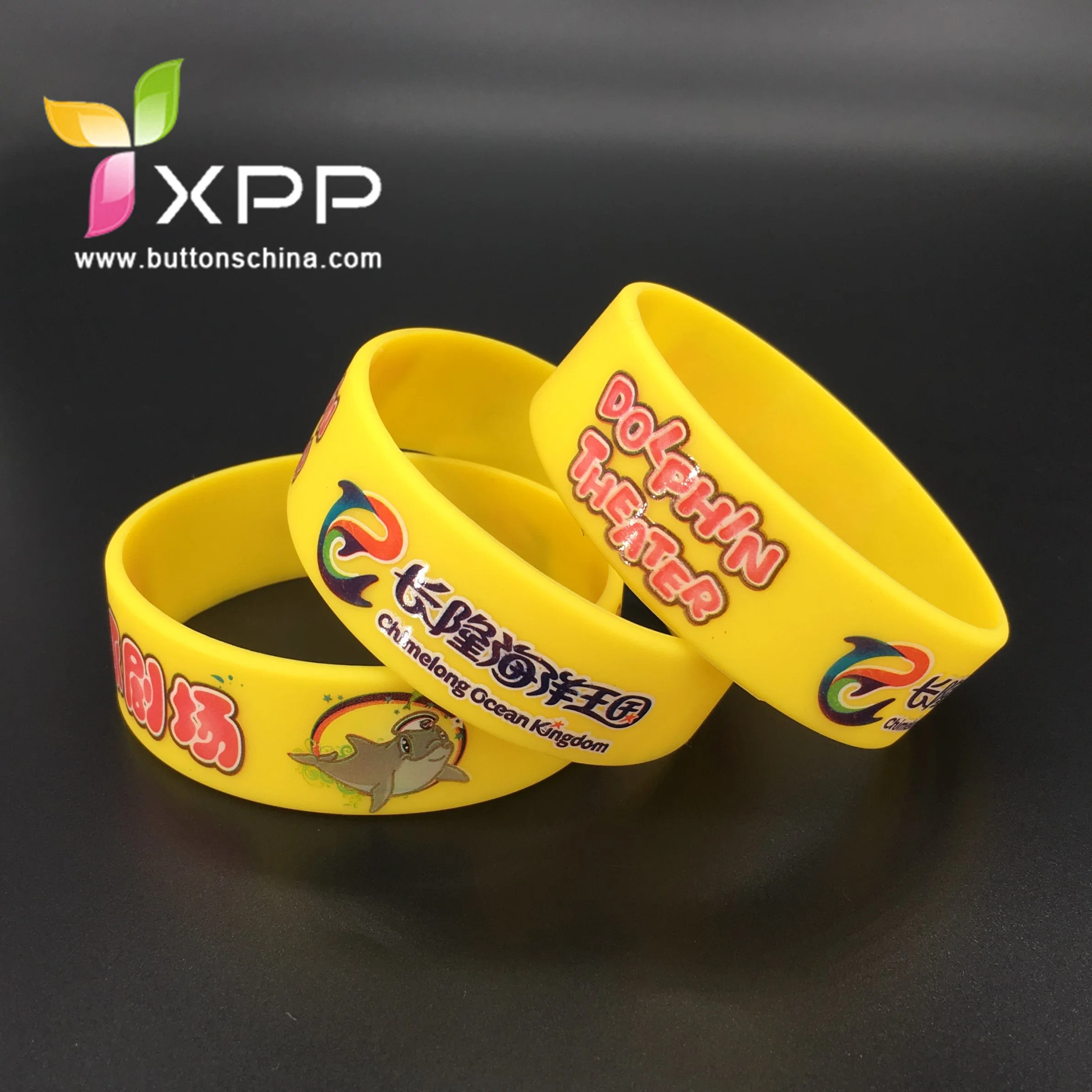 OEM Multicolor Embossed Silicone Bracelet for Promotion Gift