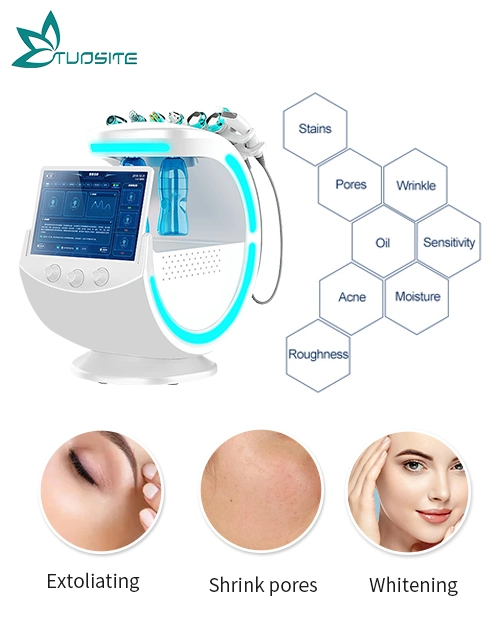 جهاز علاج الوجه Smart Blue Auqua Jet Peeling Hydra الأكسجين مع جهاز اكتشاف البشرة