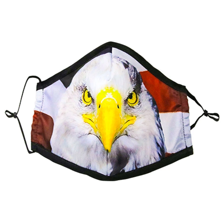 قناع ممسحة قماش مخصص من نوع Novelty Full Color Eagle 3 Layer