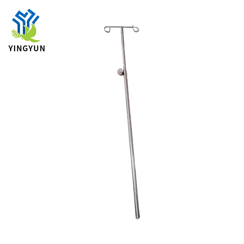 Transfusion Infusion Stand Metal Portable Hospital IV Pole with 2 Hooks