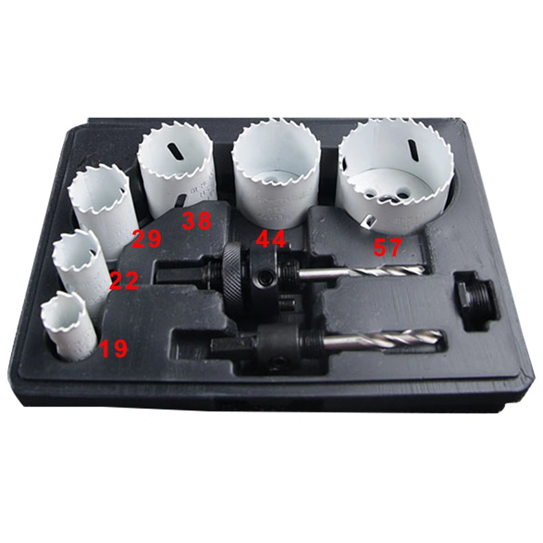 Hole Saw Set with Saw Blades Mandrels Drill Bits Installation Plate and Hex Key Ideal for Soft Wood, Plywood, Drywall, PVC