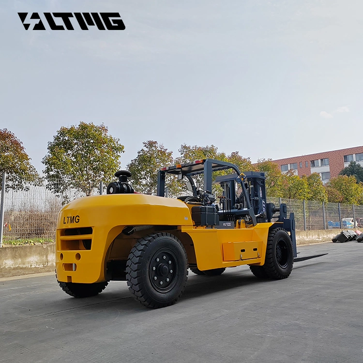 Customized 2m Container Mast Fork Positioning Diesel 10 Ton Hydraulic Forklift for Enter Container Working