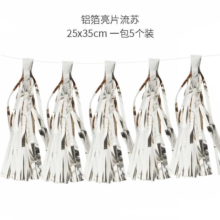 Rose Gold Paper Aluminum Foil DIY Paper Tassels Birthday Party Decoration Flowers