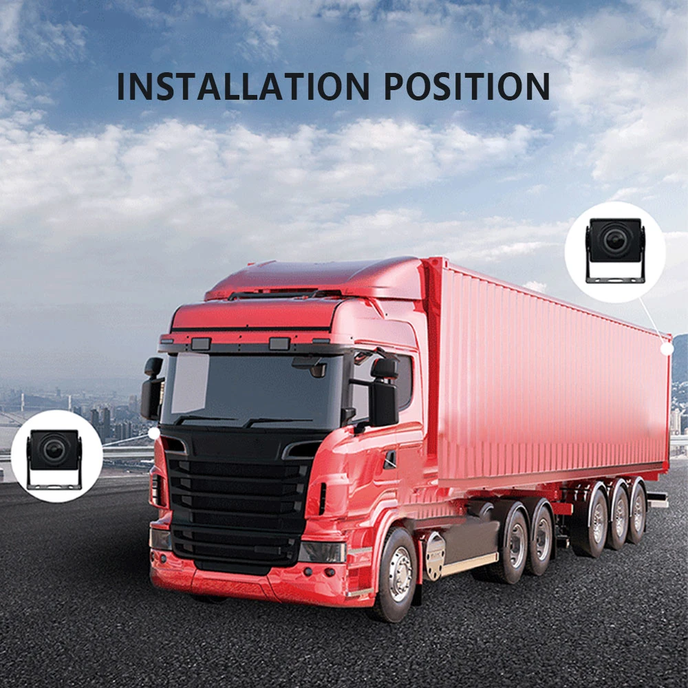 Wemaer OEM 1CH/2CH/4CH Système de caméra de recul pour camion avec écran 7 pouces, caméra de recul numérique 2.4G et moniteur quadri-split pour vue arrière.